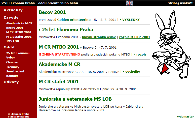 Web EKP v roce 2001